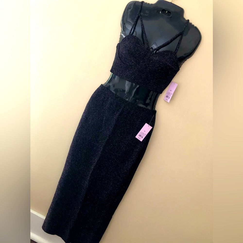 2 piece top/skirt ebony embellished both pieces XS